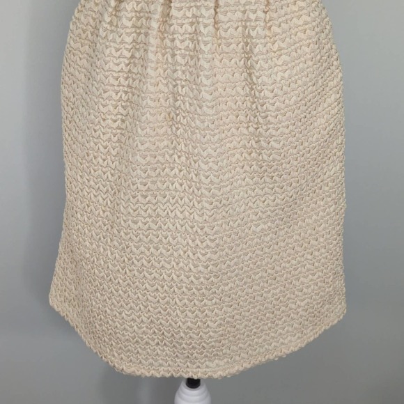 Pim + Larkin Womens Fit and Flare Mini Dress Cream Textured S - Picture 4 of 11